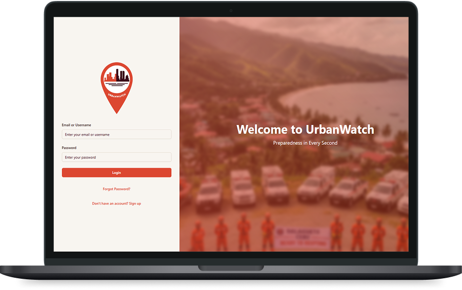 UrbanWatch login on MacBook